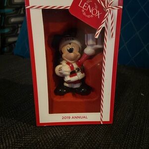 Disney Lenox Mickey Mouse Santa Ornament - Red, Black, and White